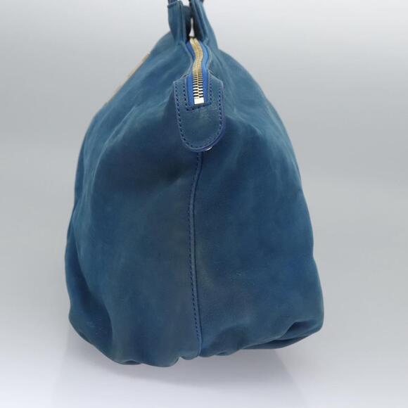 FENDI Tote Bag Leather Blue Gold - Picture 4 of 12